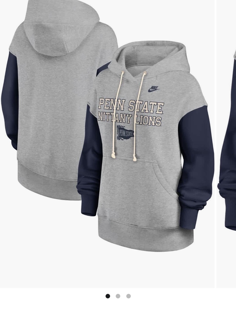 Nike Penn State Nittany Lions Gray & Navy Hoodie (EXTREMELY SOFT, NWT)